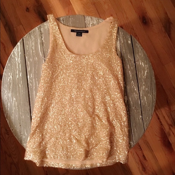 French Connection Tops - Gorgeous rose gold sequin French connection top