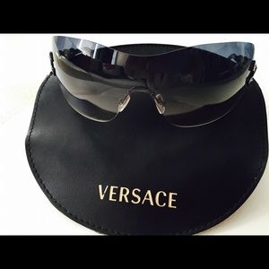 Versace blue ombré rimless sunglasses with case