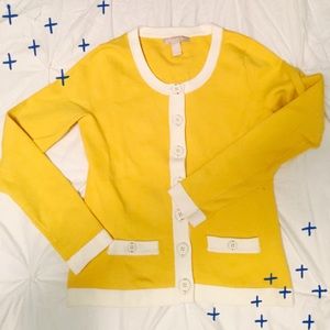 Banana Republic Yellow/ Creme Cardigan