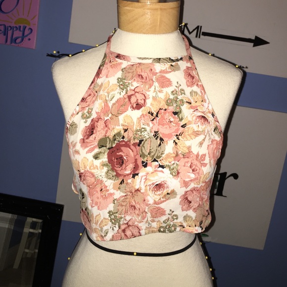 Super cute Brandy Melville floral halter top