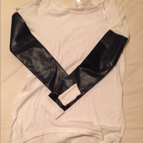 Leather Sleeves Shirt