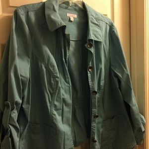 Gorgeous light turquoise charter club 3x jacket