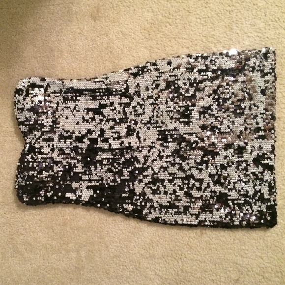 Nordstrom: Strapless Black Sequin Mini Dress - Picture 1 of 3
