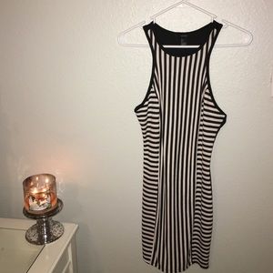 Black and white striped dress