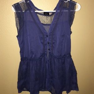 Sheer Navy Blue Blouse