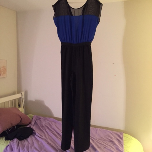 Blue and black jumpsuit