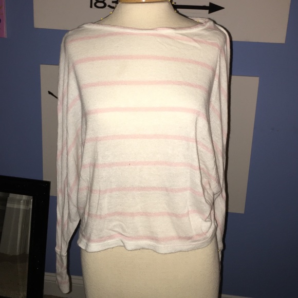 Super cute pink and white striped sweater