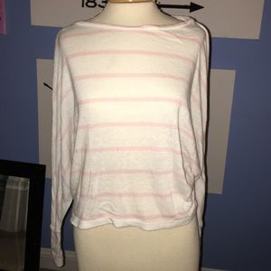 Super cute pink and white striped sweater
