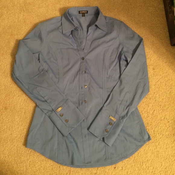 Express blue button down - Picture 1 of 4