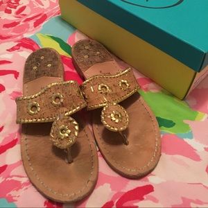 Jack Rogers Napa Valley Gold/Cork size 7
