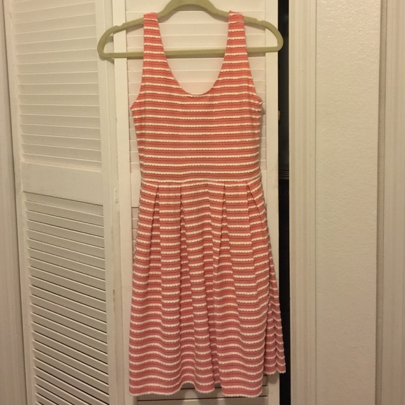 Pink and white scalloped dress