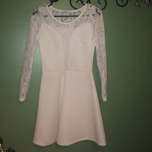 White Lace Sleeved Dress
