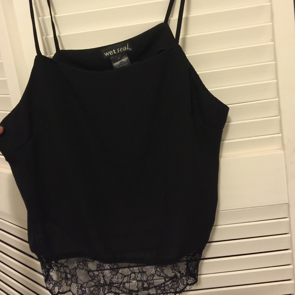 Lace detail tank top