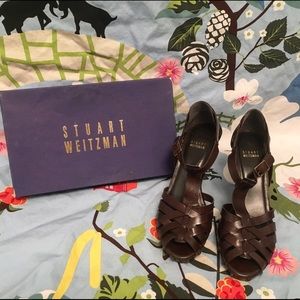 NWOT-Walnut calf, peep toe sandal