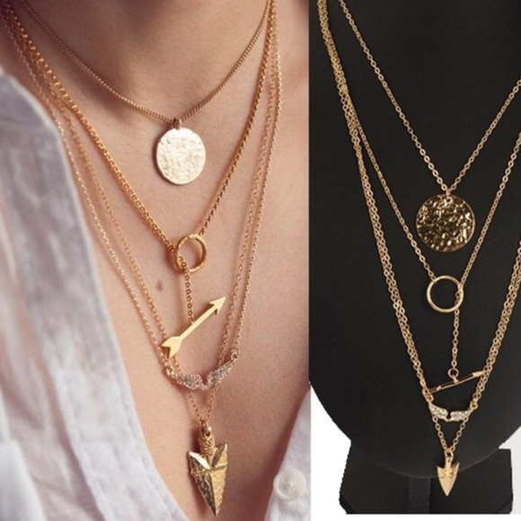 Jewelry - New Gold Plated Multi Layer Long Necklace Chain