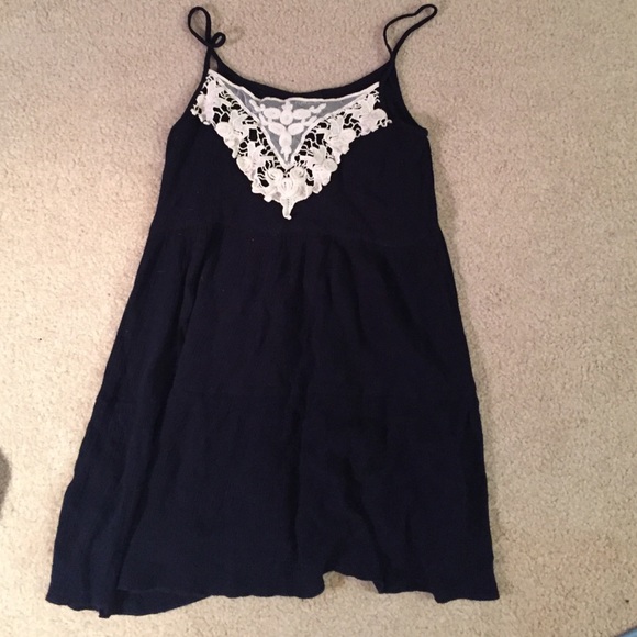 Navy and Lace top