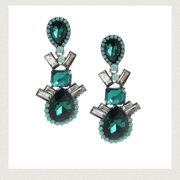 Modern Deco Emerald Earrings - Picture 2 of 3