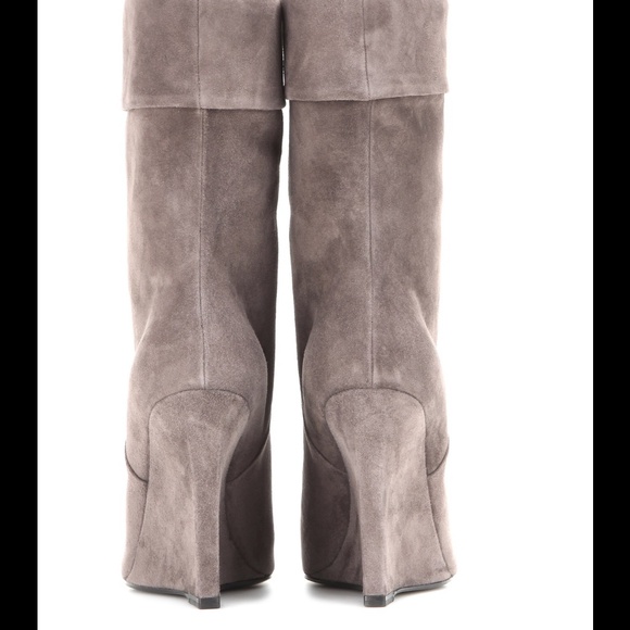 SAINT LAURENT suede wedge boots - Picture 3 of 4