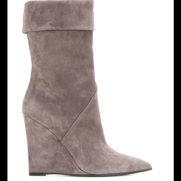 SAINT LAURENT suede wedge boots - Picture 4 of 4