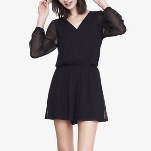 Express Black Long Sleeve Romper