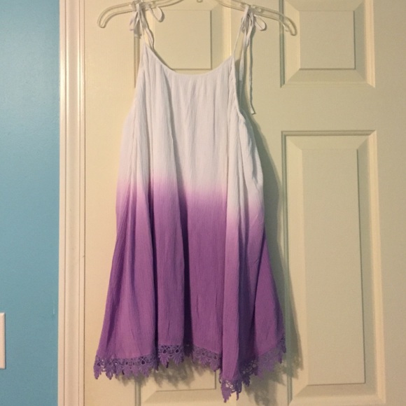Tobi Dresses & Skirts - White and purple spaghetti strap dress