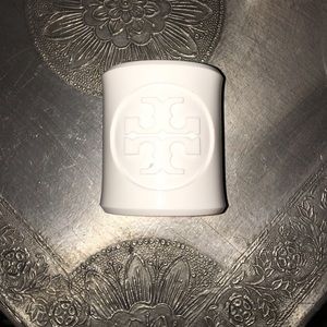 Super chic sleek white Tory Burch cuff