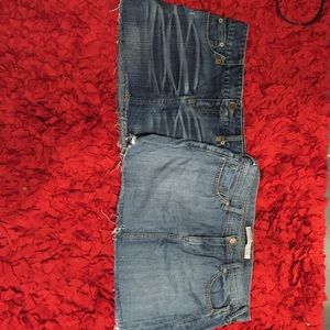 2 cut off blue jean skirts. Denim.Great condition