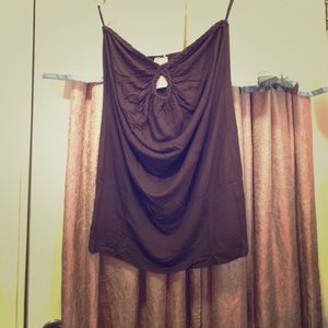 Brown detailed loop top