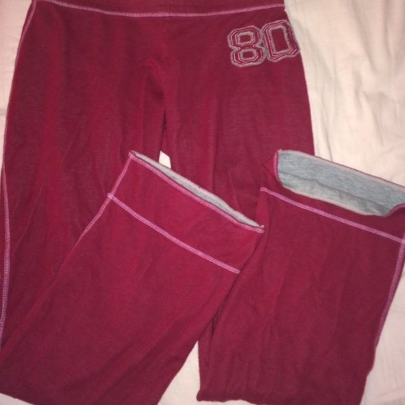 maroon Victoria's Secret pink pants