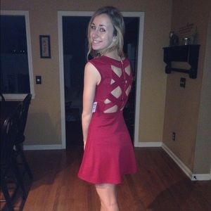 NWOT Wine Criss Cross Back Charlotte Russe Dress