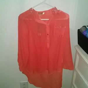 Penelope Sheer coral top