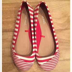 Red & White Ballet Flats