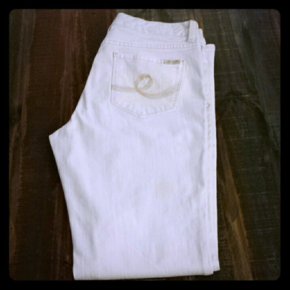 Seven white boot cut jeans