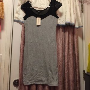 Mini grey mesh dress