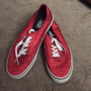 Red Glitter Vans