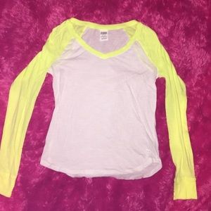 Never been worn Pink VictoriaSecret baseball shirt