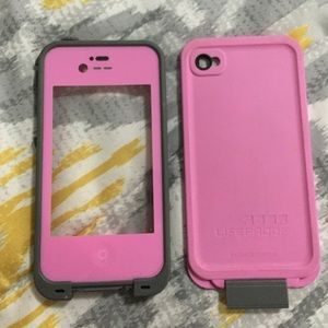 Pink life proof case for iPhone 4