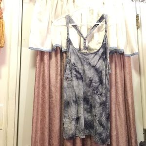 Tie dye dress with beaded detailing