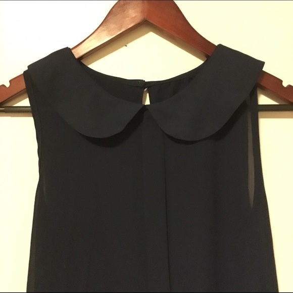 • peter pan collar chiffon top •