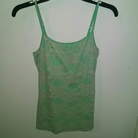 Express Tops - Lace mint green tank top