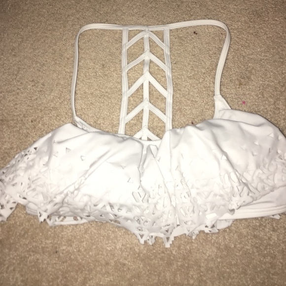 New white lasercut VS PINK bikini top