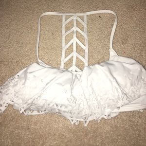 New white lasercut VS PINK bikini top