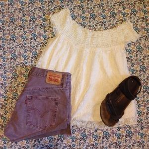 Off the shoulder lace top