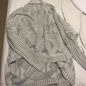 Gray and white sweater