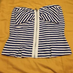 Peplum striped top
