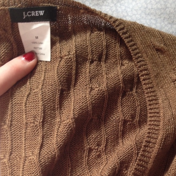 EUC HAZELNUT JCrew retail linen cable-knit - Picture 2 of 4