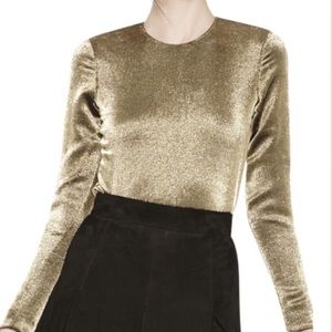 New Alice + Olivia gold metallic top