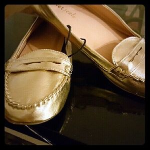 NWT Gold Loafers