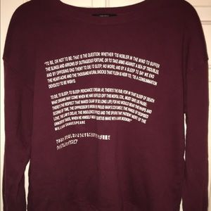 forever 21 maroon Shakespeare sweater