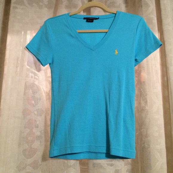 Blue Ralph Lauren v neck top